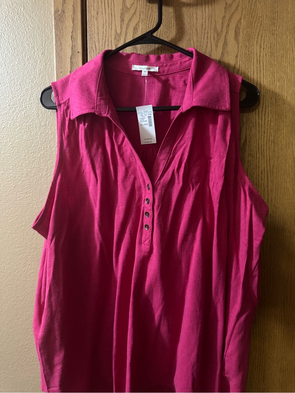 Maurices Sleeveless Polo Tank in Bright Fuchsia
